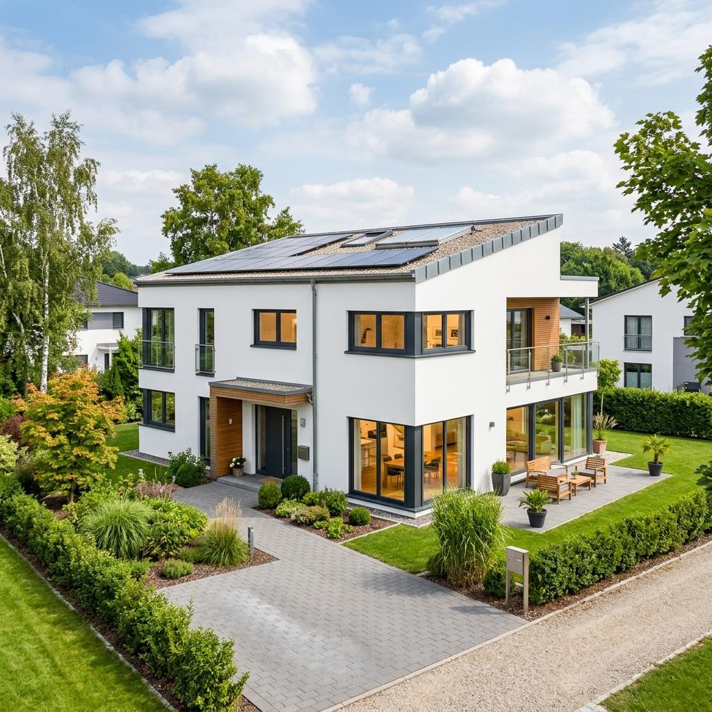Einfamilienhaus Cubus Flach 149 von Baudirekt Architektenhäuser mit Flachdach — 149 m²