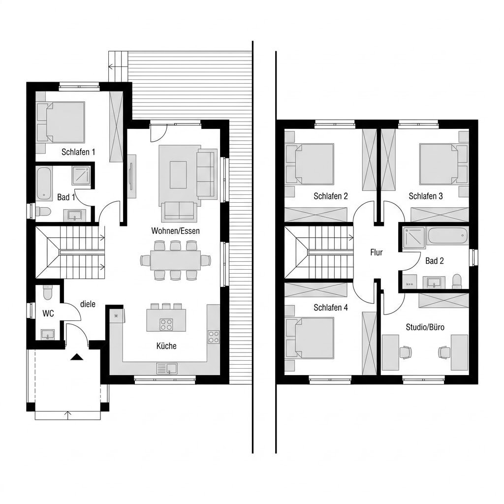Grundriss Chalet Geigelstein von Chiemgauer Holzhaus — 164 m², 6 Zimmer