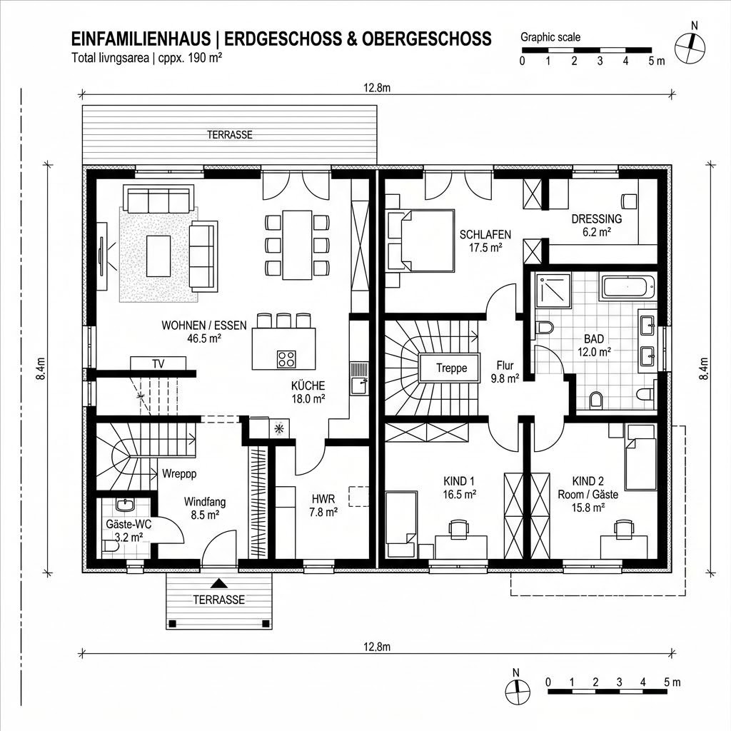 Grundriss SELECT 190 von Hartl Haus — 190 m², 6 Zimmer