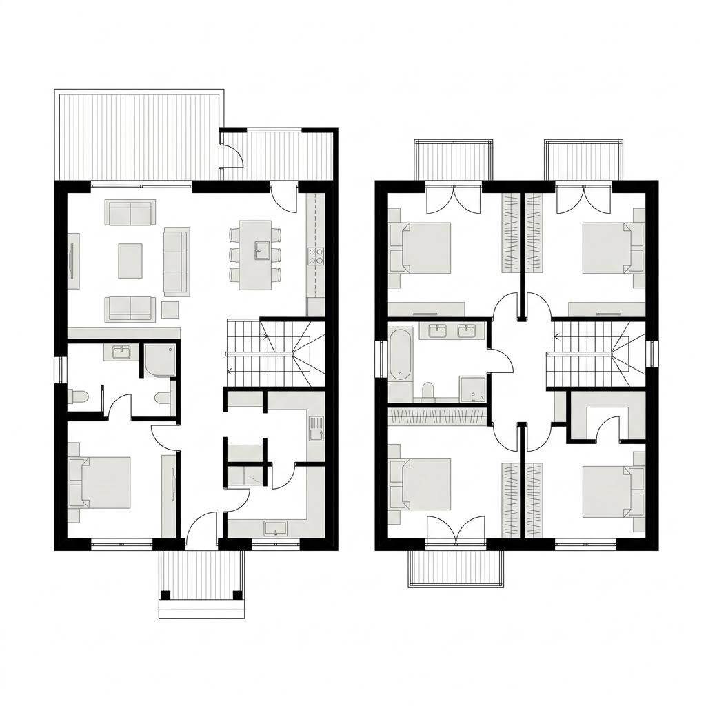 Grundriss Chalet Berchtesgaden von Fullwood Wohnblockhaus — 146 m², 5 Zimmer