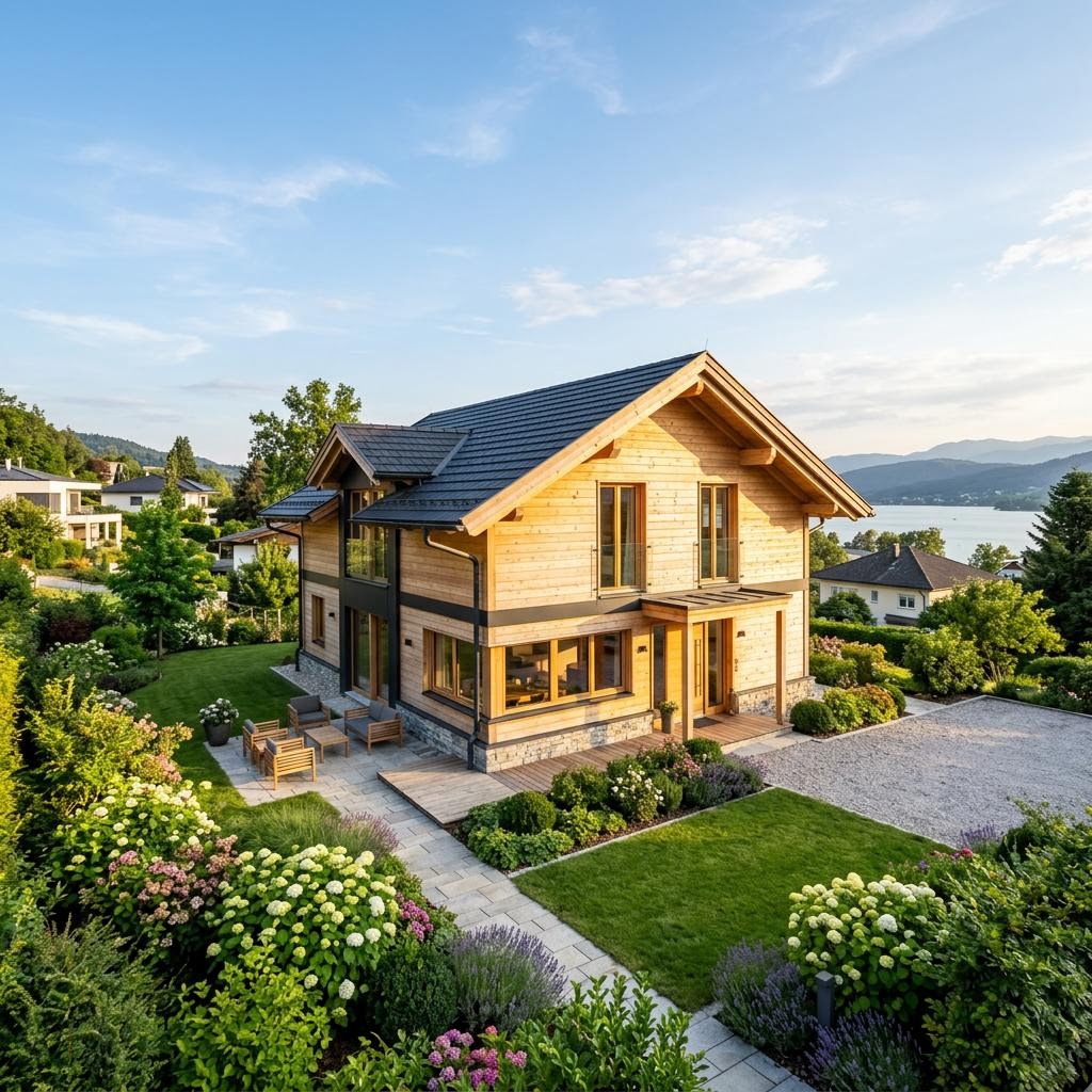 Chalet Chalet Wörthersee von GRIFFNER mit Satteldach und Holzfassade