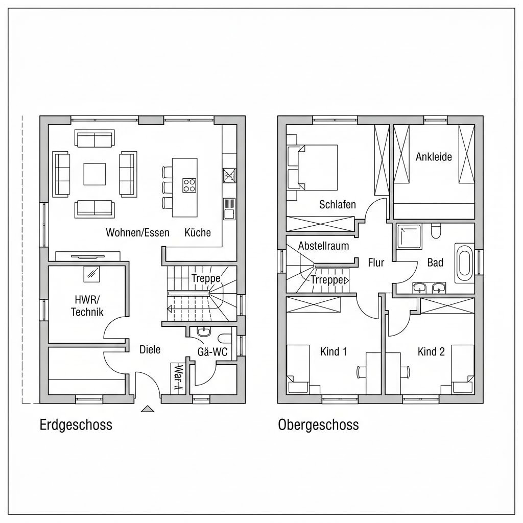 Grundriss Designhaus Corte 190 von GRIFFNER — 190 m², 5 Zimmer