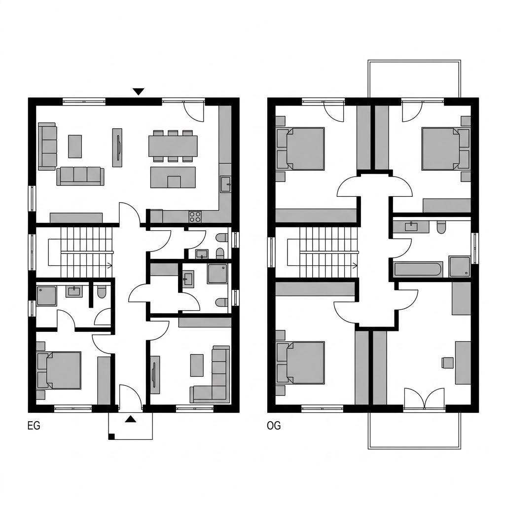 Grundriss Mehrgenerationenhaus MH 205 von haas-haus — 205 m², 7 Zimmer