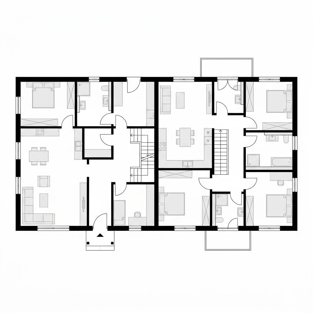 Grundriss Mehrgenerationenhaus Arcus 225 von heinz-von-heiden — 225 m², 8 Zimmer
