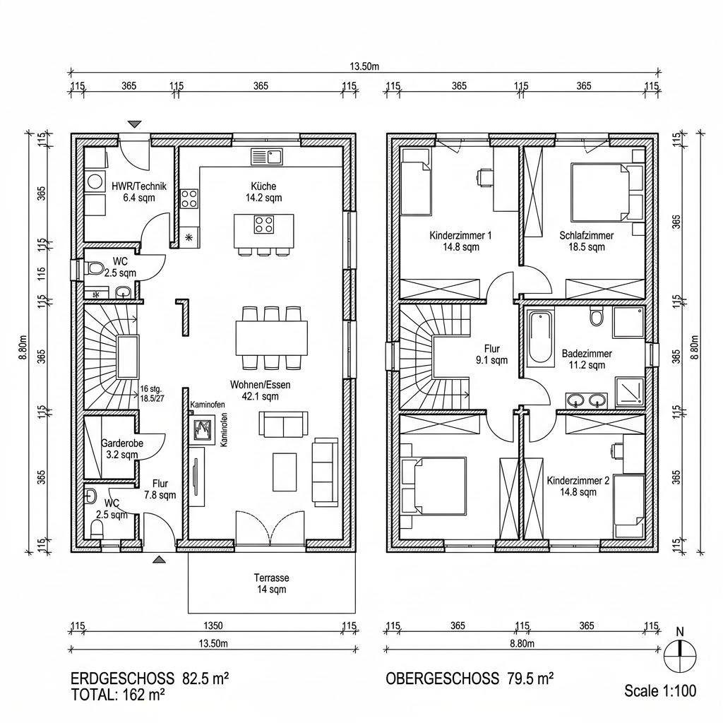 Grundriss GRIFFNER Classic von GRIFFNER — 162 m², 5 Zimmer
