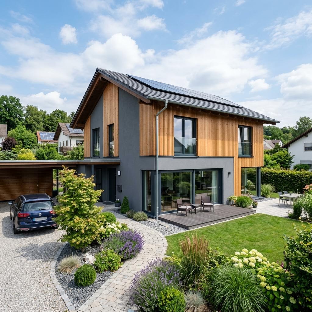 Holzhaus Landhaus Passau von Sonnleitner Holzbauwerke — geräumiges Familienhaus mit Satteldach
