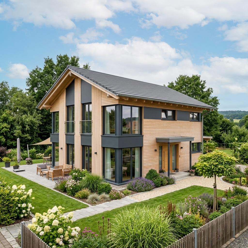 Landhaus Hochplatte 138 von Chiemgauer Holzhaus — Vollholzhaus mit Satteldach und 138 m²