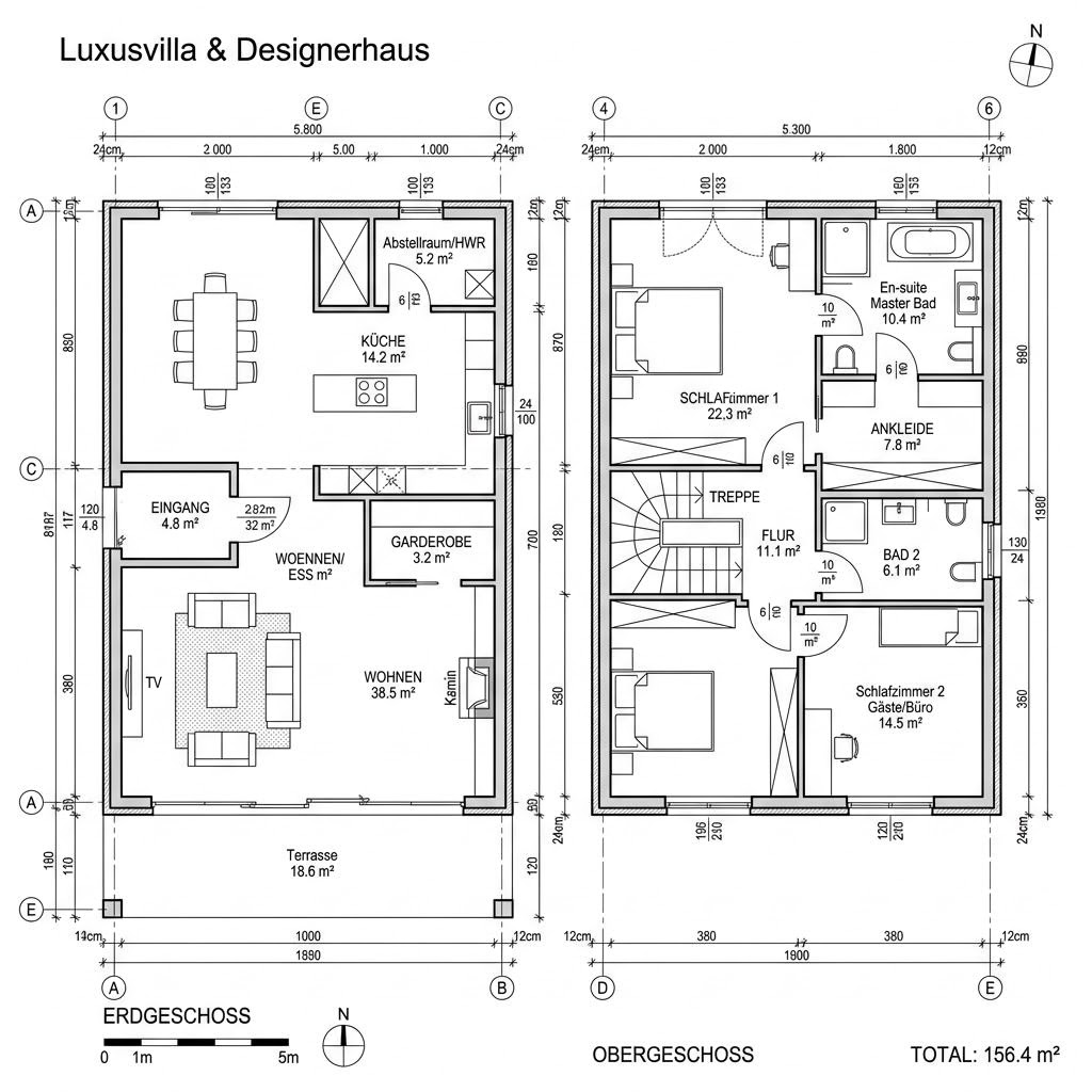 Grundriss Designhaus Aria 156 von GRIFFNER — 156 m², 4 Zimmer