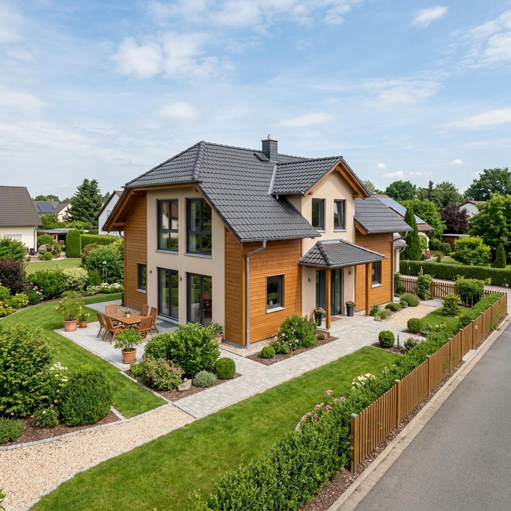 Holzhaus Chiemgau 172 von Regnauer Hausbau — Holzrahmenbau mit Krüppelwalmdach und 172 m²