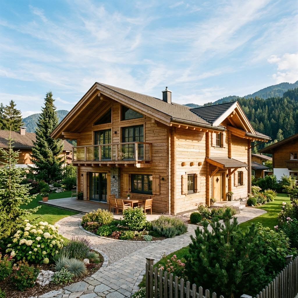 Chalet Chalet Pustertal von Rubner Haus mit Satteldach und Holzfassade