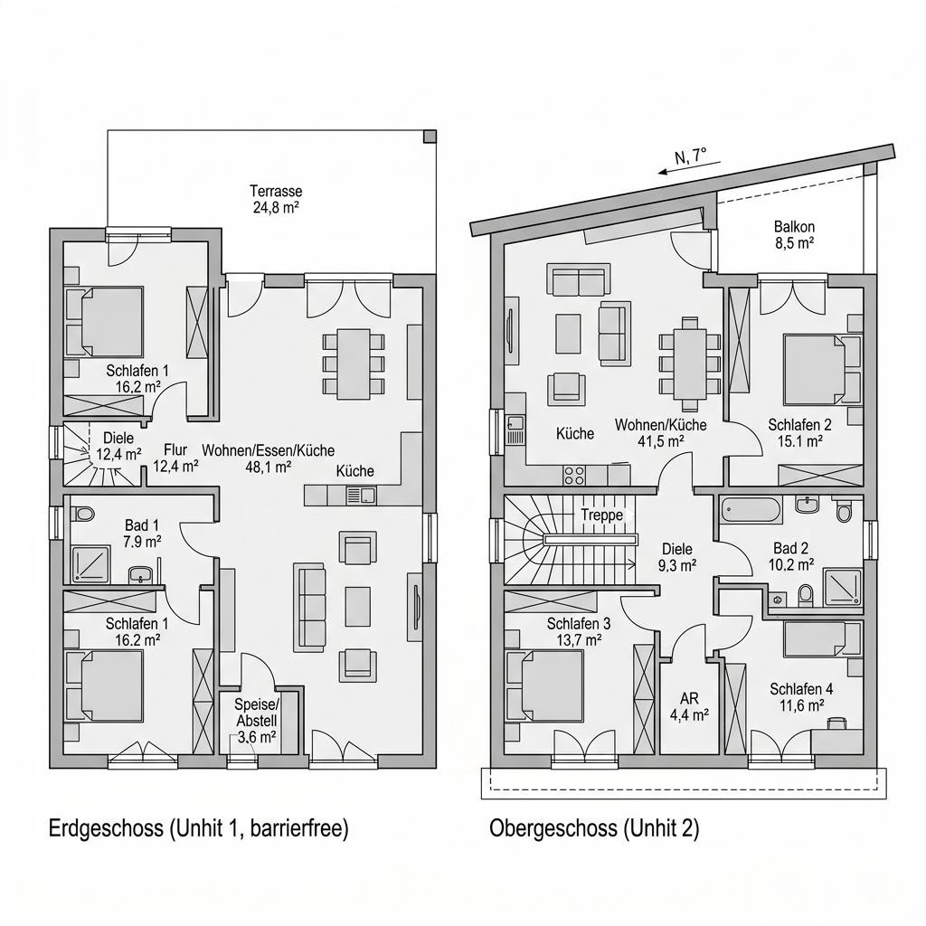 Grundriss Mehrgenerationenhaus Fokus Generation 246 von Schwabenhaus — 246 m², 9 Zimmer