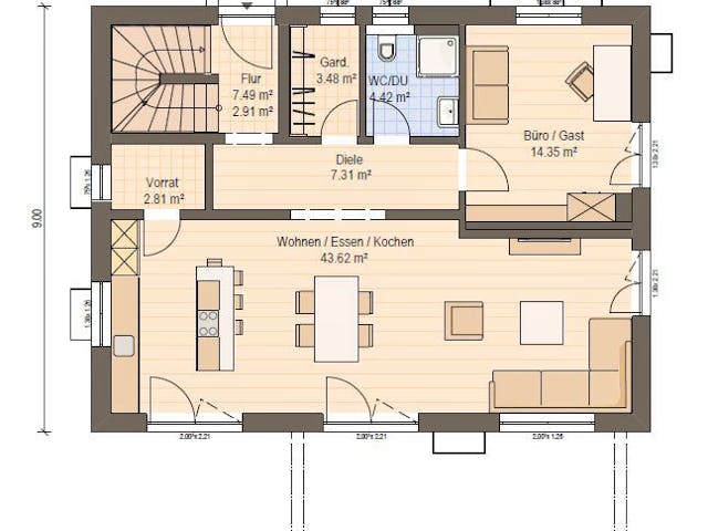 Grundriss Haas Z 168 A von Haas Fertigbau — 168 m², 5 Zimmer