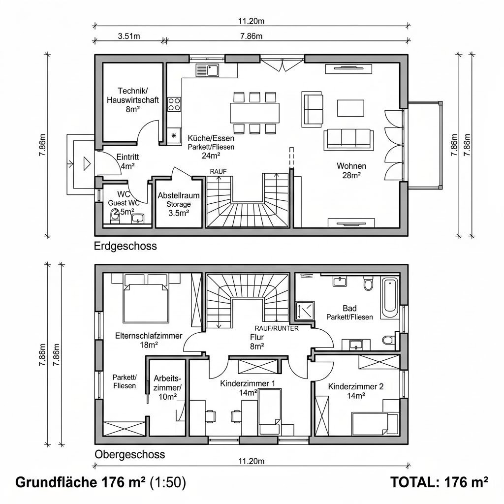 Grundriss Starnberg von Isartaler Holzhaus — 176 m², 6 Zimmer