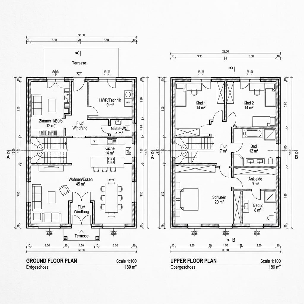 Grundriss CityLife 189 von WeberHaus — 189 m², 6 Zimmer