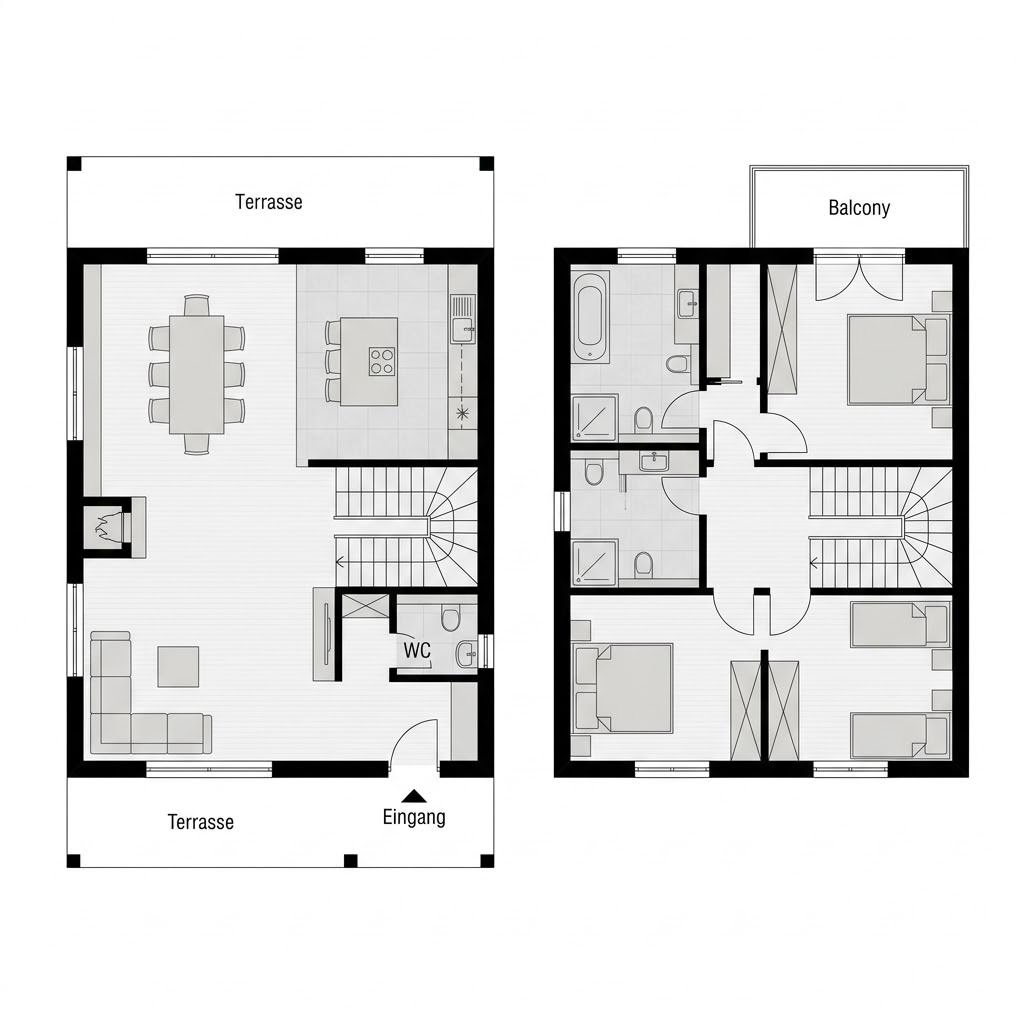Grundriss Chalet Almrausch von Stommel Haus — 140 m², 5 Zimmer