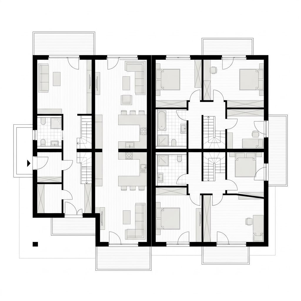 Grundriss Zweifamilienhaus Clou 198 von streif-haus — 198 m², 7 Zimmer