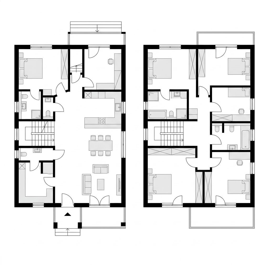 Grundriss Mehrgenerationenhaus Flair 215 von town-und-country — 215 m², 7 Zimmer