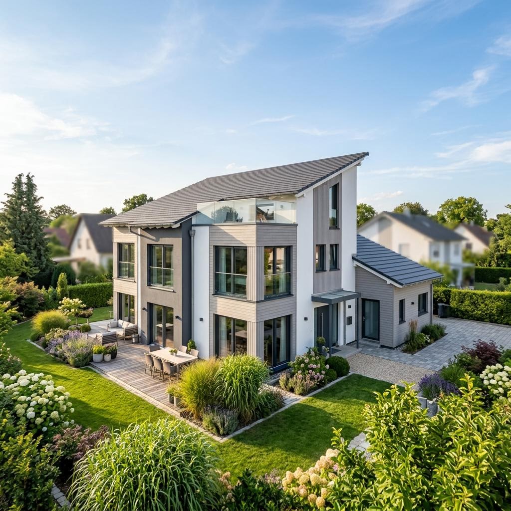 Großzügiges Mehrgenerationenhaus Generation 235 von weberhaus mit Pultdach