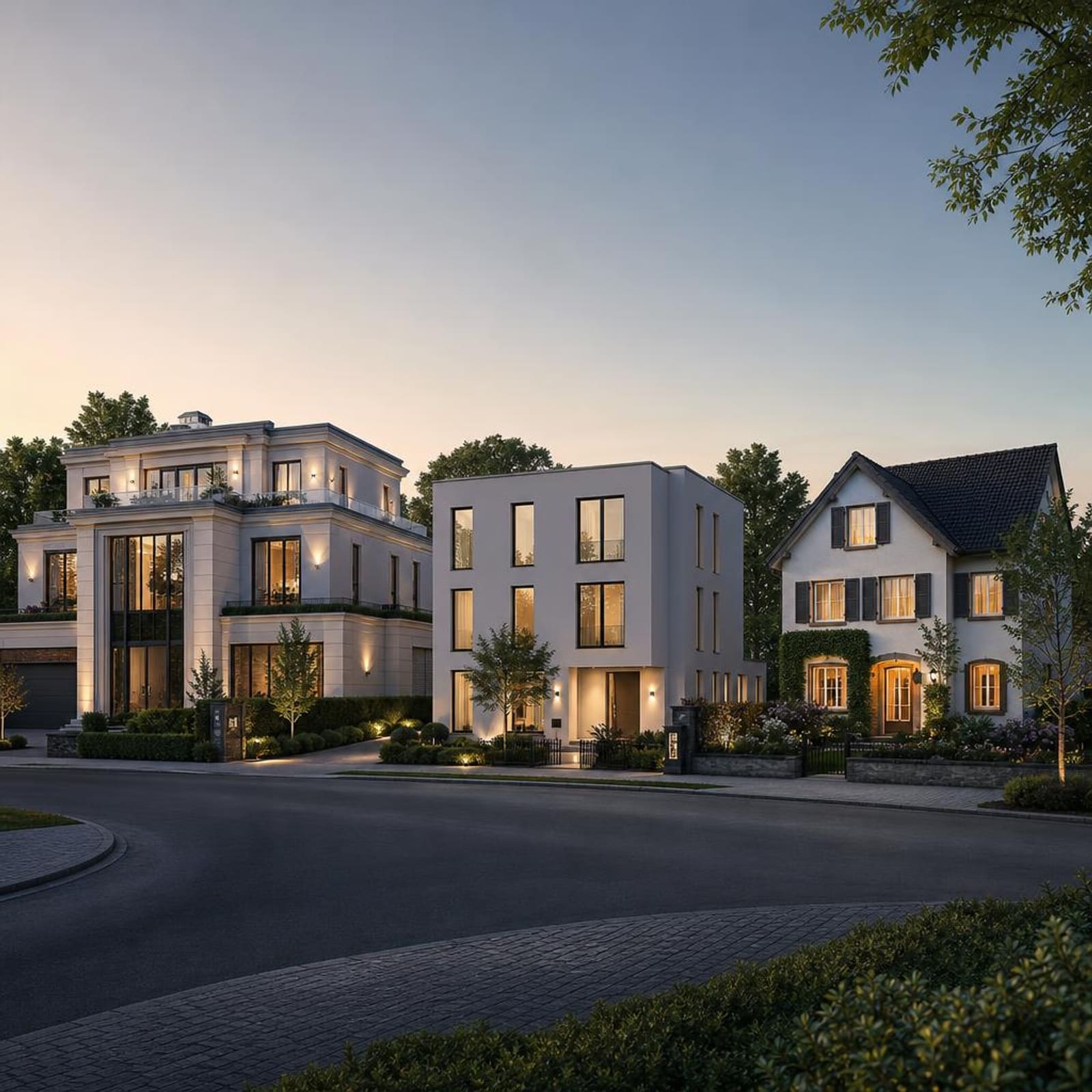 Symbolbild: Villa, Stadtvilla und Landhaus an einer Wohnstraße